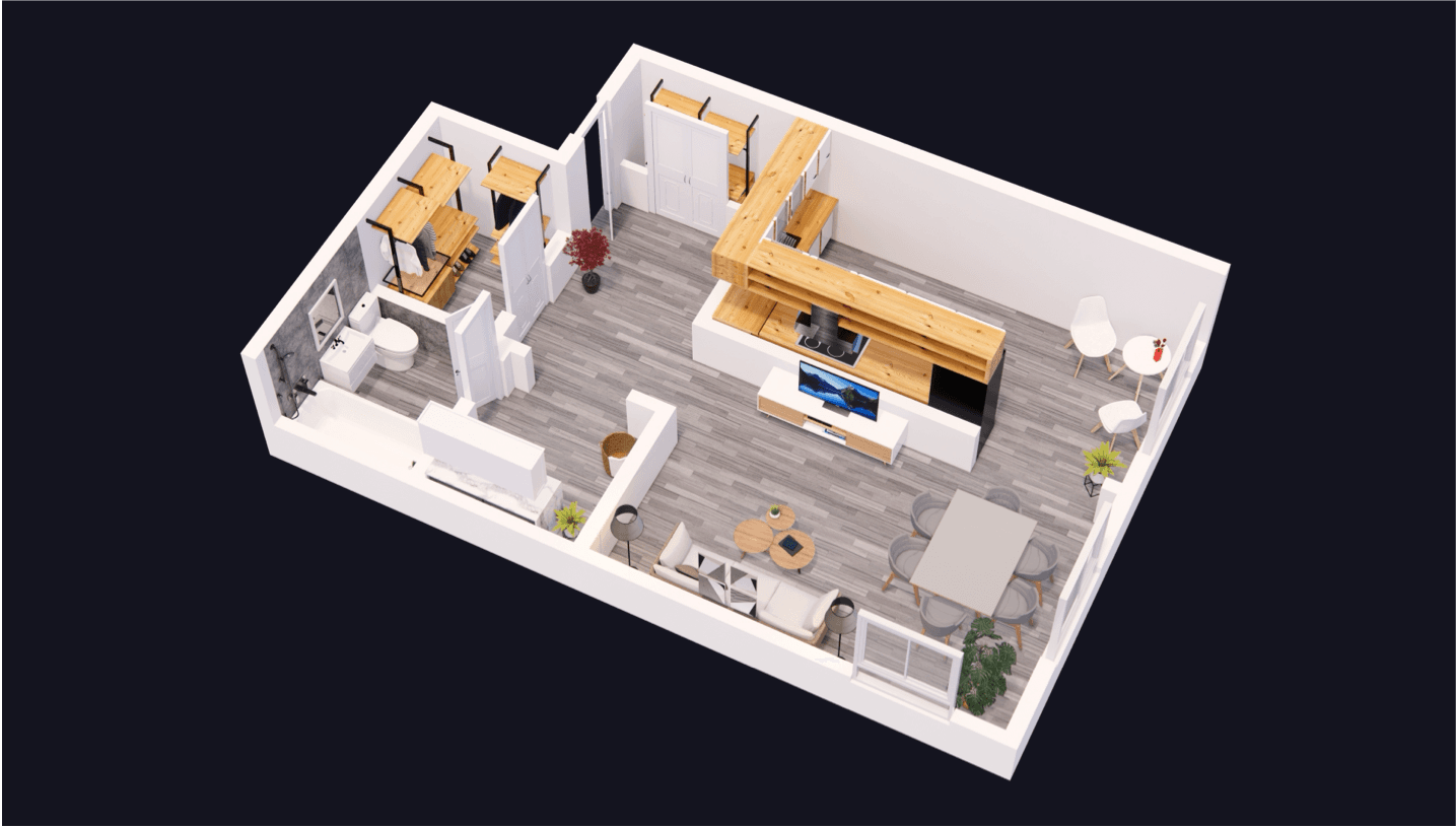 Studio — Unit 105 floor plan at 617 W Riverview Apartments